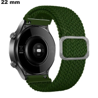Pulseira 22mm para relógio Verde extensível Tecido # Qualidade Premium