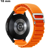 Bracelet montre Orange poignet large Tissu 18mm