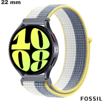 Armband Fossil Grijs 22mm smartwatch Nylon # Port Gratis bij besteding vanaf 20€