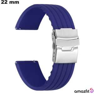 Bracelete de borracha 22mm para relógio Amazfit Azul barato Bracelete de borracha 22mm para relógio Amazfit Azul barato