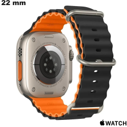 Armband für intelligente Uhr Apple Watch Gummi Schwarz