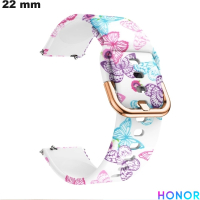 Vendita Bracciale Silicone Bianco 22 mm smartwatch Farfalle Honor