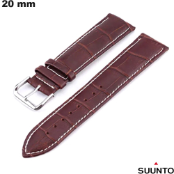 Bracelet montre Cuir véritable Suunto effet croco Marron
