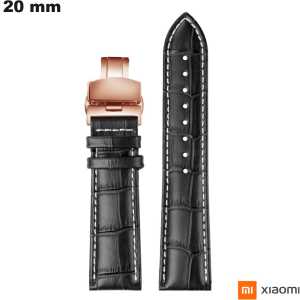Bracelet 20mm Noir Xiaomi Cuir véritable - Meilleur Prix