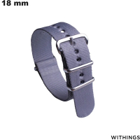 Günstige 18 mm graue Withings Nylon-Armbanduhr