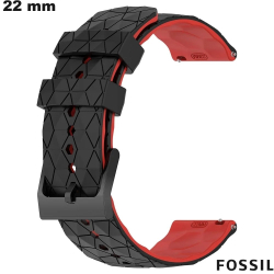 Bracelet Noir 22 mm montre connectée Silicone Fossil