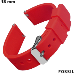 Bracelet Fossil 18 mm Caoutchouc waterproof Rouge