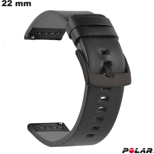 Bracciale per orologio di ricambio 22mm Polar Nero in pelle PU di qualità