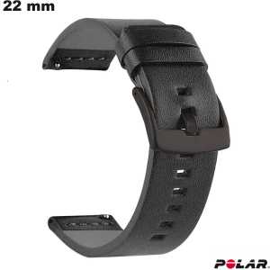 Pulsera de reloj de repuesto de 22 mm Polar Negra de cuero PU de calidad