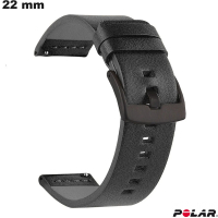 Bracciale per orologio di ricambio 22mm Polar Nero in pelle PU di qualità