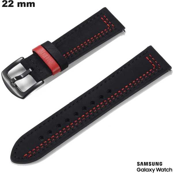 Bracelet Montre En Cuir 22 Mm – Style Militaire – Compatible Seiko, Citizen – Noir – Neuf Sans Étiquette