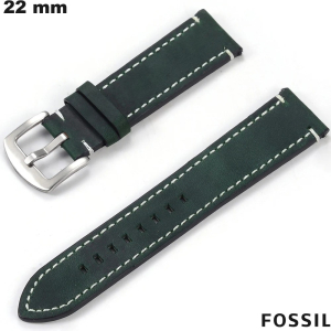Armband aus echtem grünen Leder für Smartwatch Fossil 22mm von hoher Qualität