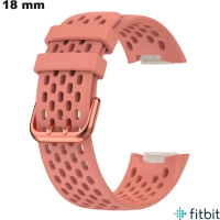 Pulsera de silicona rosa de 18 mm para FitBit (Charge 6, Charge 5) barata