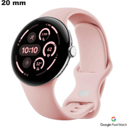 Bracelet 20mm Rose Caoutchouc Google Pixel de smartwatch