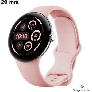 Buy 20mm Pink Rubber Bracelet for Google Pixel Smartwatch