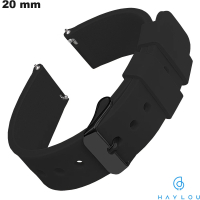 Pulseira de Silicone Preto 20mm para relógio Haylou: Frete Grátis a partir de 20€