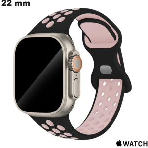 Bracciale Nero Ergonomico Apple Watch 22mm Gomma di qualità