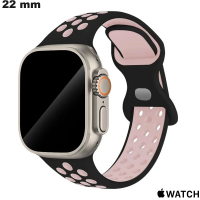 Bracciale Nero Ergonomico Apple Watch 22mm Gomma di qualità