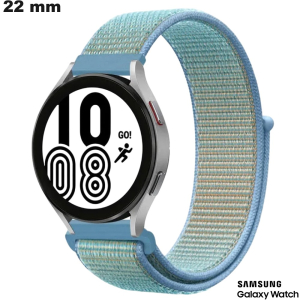 Bracelet Bleu 22 mm Velcro Tissu montre Samsung