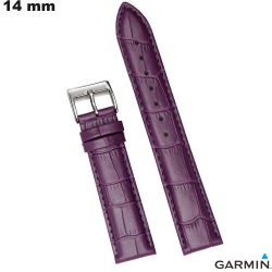 Garmin 14 mm Watch Bracelet Purple Genuine Leather