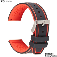Bracelet Noir pour montre 20 mm Caoutchouc Samsung pas cher