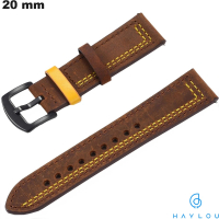 Comprar Pulsera de Cuero auténtico para reloj Haylou u Marrón 20 mm