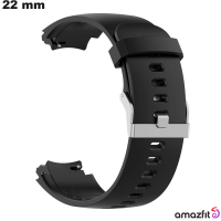Pulseira Preta de Silicone 22mm para relógio Amazfit ● Expedição 24h