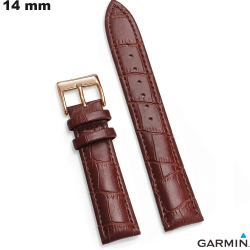 Garmin 14mm Brown Genuine Leather Watch Bracelet