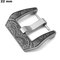 Stainless Steel 22 mm Black Ardillon Clasp for Bracelet
