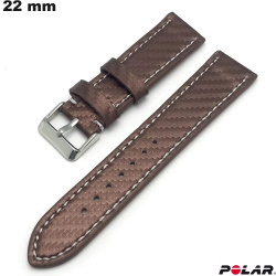 Bracelet Marron Polar de smartwatch Cuir véritable 22 mm