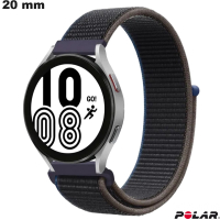 Grijze 20 mm Polar Stof Armband voor horloge - Gratis Verzending