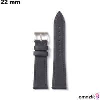 Bracelete 22 mm de relógio Preto Couro verdadeiro Amazfit barato
