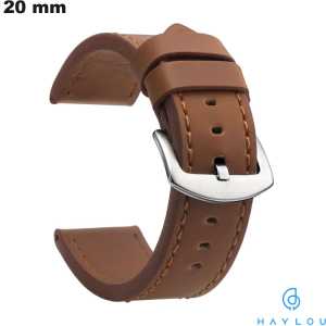 Haylou Style Biker Bracelet Brown PU Leather 20 mm Quality