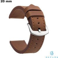 Bracciale Haylou stile biker Cuir PU Marrone 20 mm di qualità