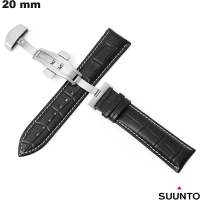 Armband Suunto u 20 mm Echte leer Zwart horloge goedkope prijs
