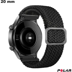 Pulseira Polar 20 mm Preta smartwatch Nylon