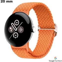 Bracelet Tissu Orange tressé 20 mm de montre
