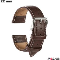 Pulsera reloj de cuero auténtico Polar 22mm marrón de calidad