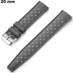 Pulsera Gris para reloj de Caucho 20mm Flexible barata