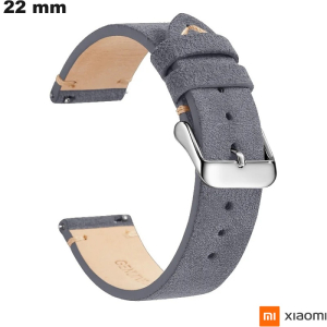 Armband für Xiaomi Uhr Grau 22 mm Echtes Leder günstig
