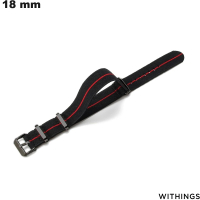 Braccialetto per orologio Withings Nero 18 mm Nylon # Spese di Spedizione 3,99€