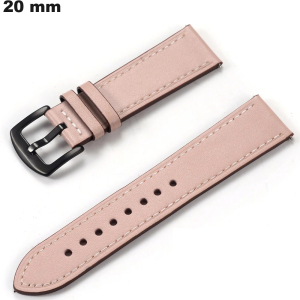 Pulseira 20 mm relógio Rosa Couro verdadeiro: Frete Grátis