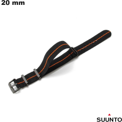 Brazalete de nylon de 20 mm negro Suunto para reloj inteligente