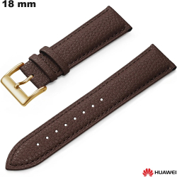 Brown lizard effect bracelet Huawei 18mm Genuine leather