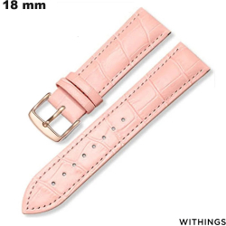 Bracelet Withings 18mm Cuir véritable Rose Style croco