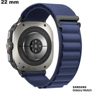 Bracelet Bleu Antisueur Tissu Samsung 22mm montre pas cher