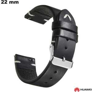 Pulseira 22 mm Huawei Couro verdadeiro Preto: Qualidade Premium