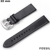 Bracciale orologio Nero Cuoio reale Fossil 22mm