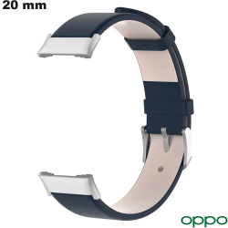 20 mm OPPO Uhrenarmband Blau Leder