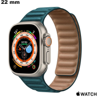 Bracciale Verde Apple Watch 22 mm Cuoio smartwatch - Montaggio Facile
